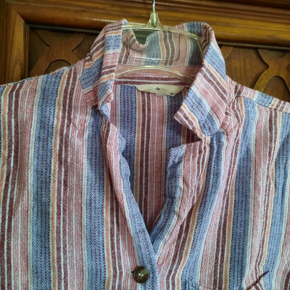 Striped Red and Blue Crop Top - Picture 6 of 16